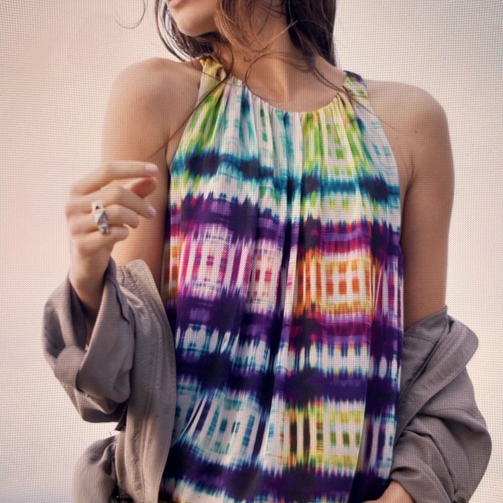 Trina Turk Colorful Striped Halter Top